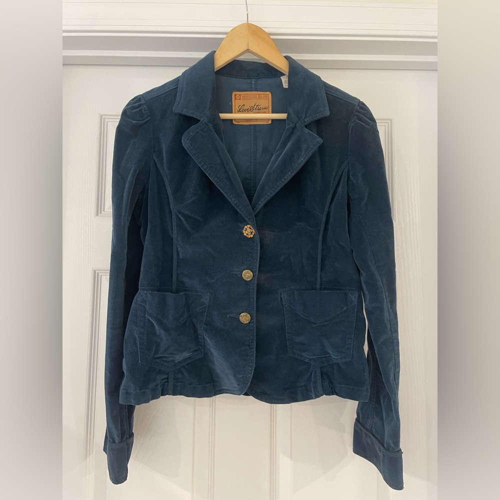 Levi’s Vintage Western Blue Velvet Blazer Large
